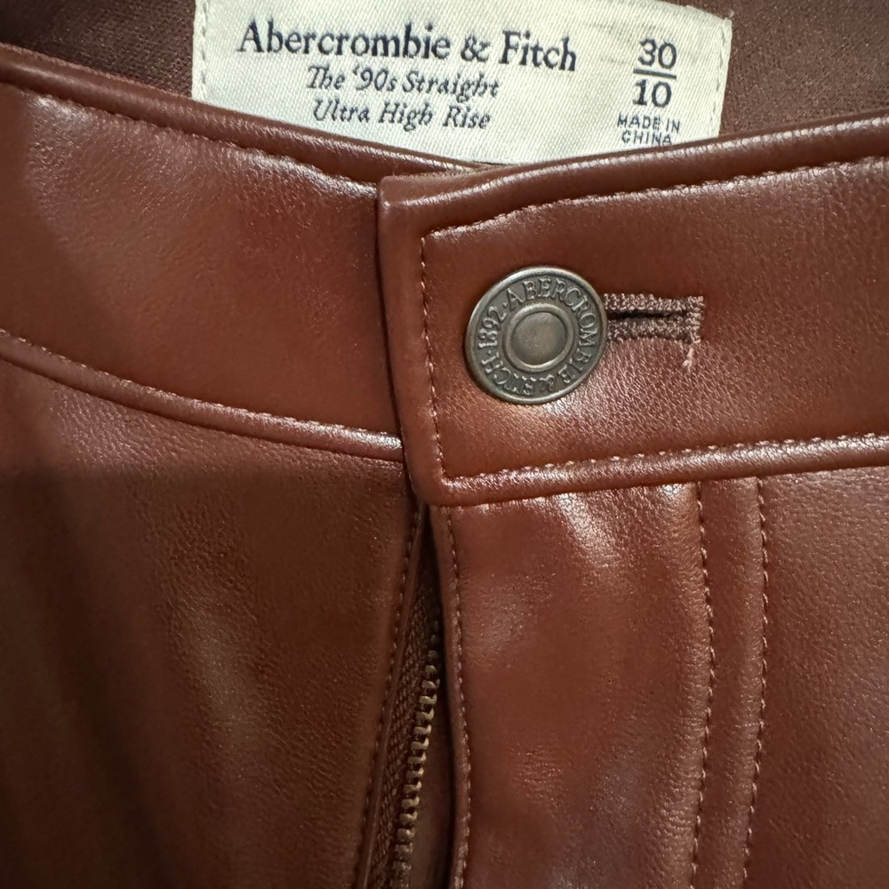 Abercrombie & Fitch Chestnut Leather Trousers